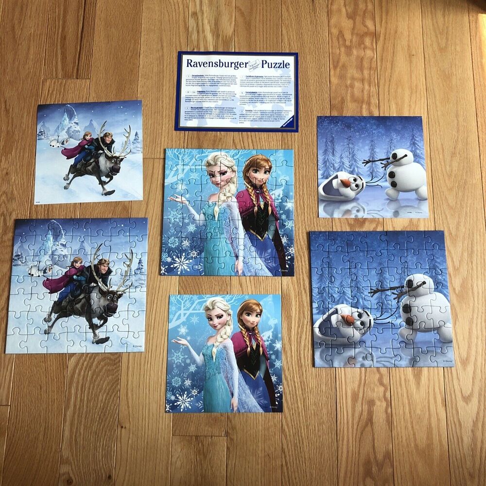 Disney Frozen Winter Adventures 3x49 Premium Puzzle Ravensburger  Excellent Cond
